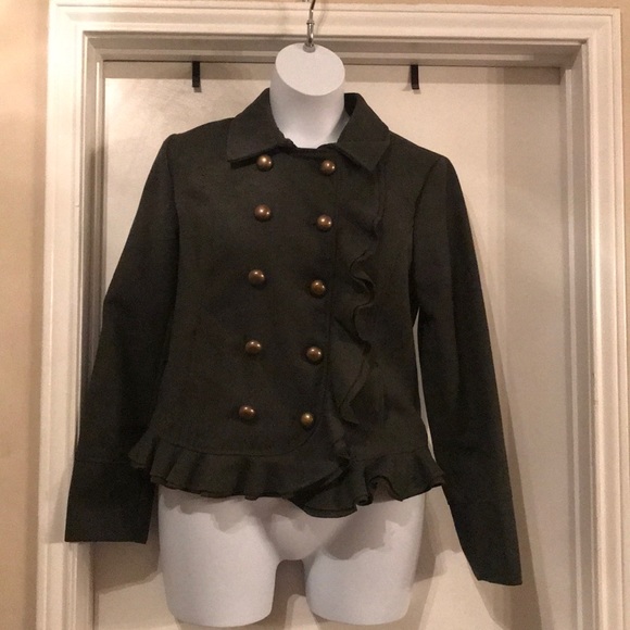 CoffeeShop Dark Green Coat, size Large - Picture 4 of 5